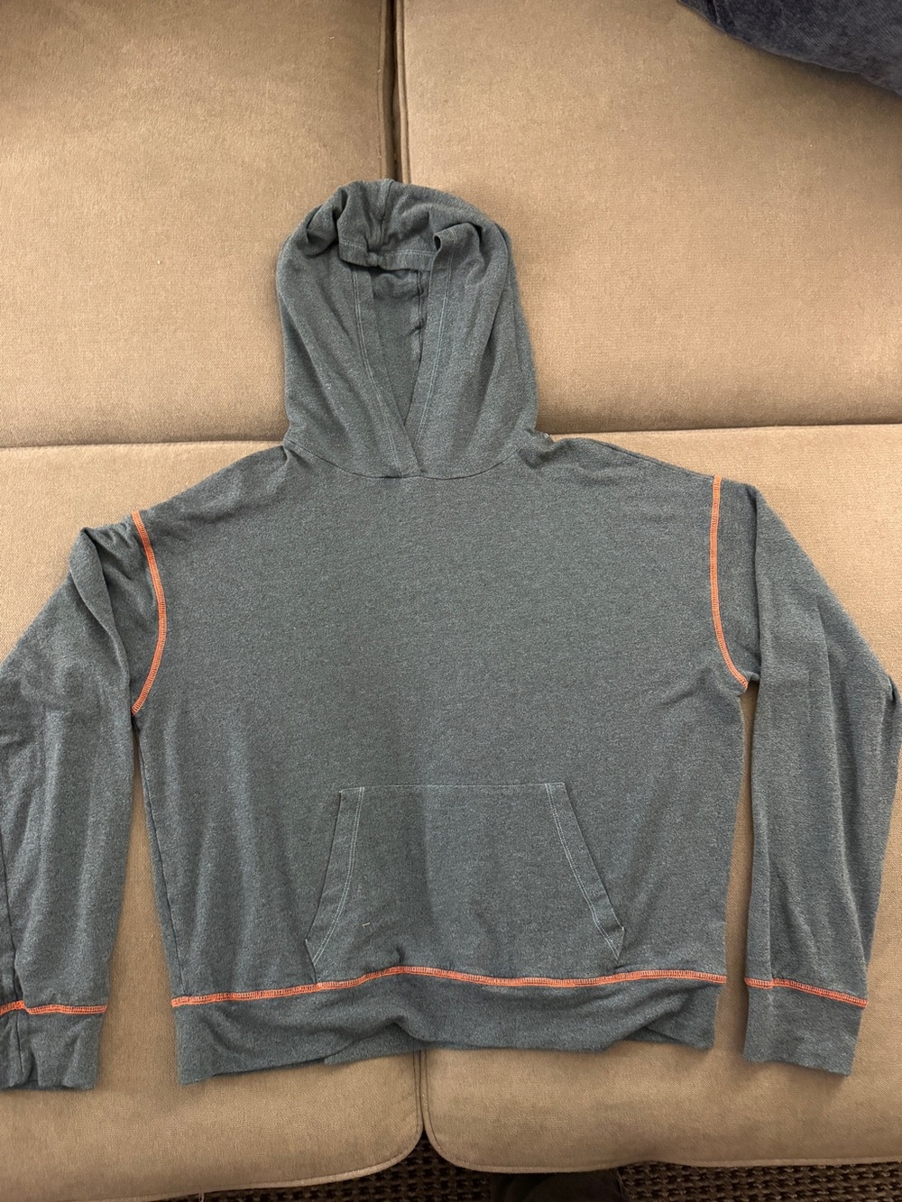 Sundry Gray Contrast Stitch Hoodie Women’s Size 3 Large Made in USA